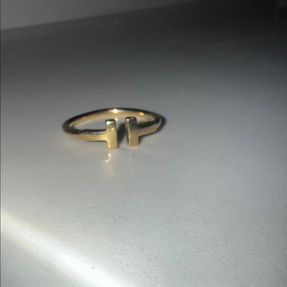 Authentic Tiffany & Co. 18K Yellow Gold T Open Ring | Size 6.5 | With Box - Picture 2 of 3